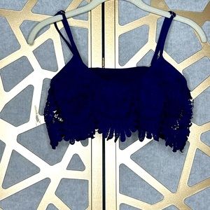 Jessica Simpson Swim Top Tankini Swimwear Crochet‎